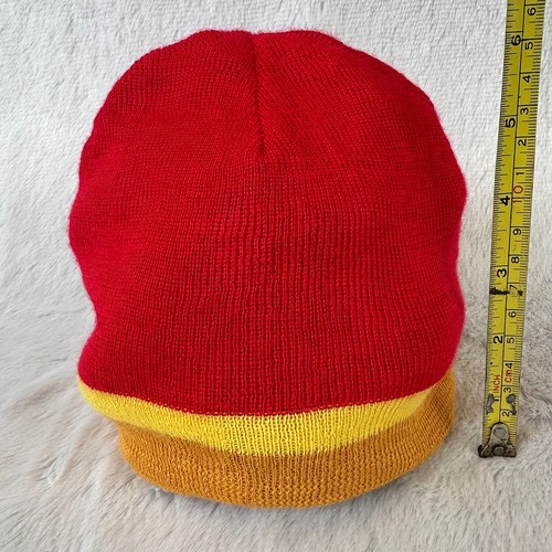 Vintage Respect The 70's Beanie Hat Red Brown Knit Reversible Sports Ski Surfing - Picture 8 of 8