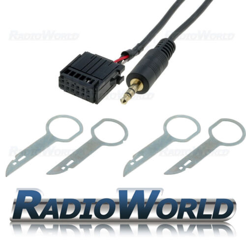 Ford Focus Mondeo Fiesta 6000CD Aux in Adapter Cable iPod MP3 Lead+ Removal Keys - Picture 1 of 2