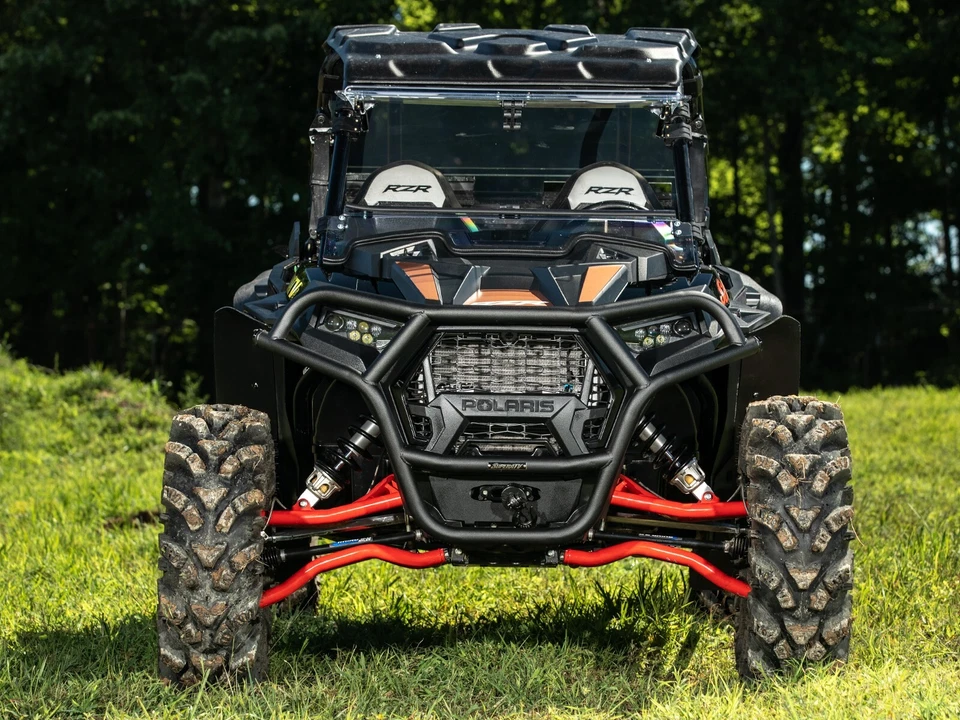 SuperATV Heavy Duty Front Bumper for Polaris RZR 900 / S 900 - Wrinkle Black - Image 4 of 4