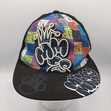 Disney Parks Mickey Mouse Hat Adult Flex Fitted Black Baseball Cap Graffiti