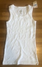 Justice Girls White Tank Shirt Size:8 NEW/NWT