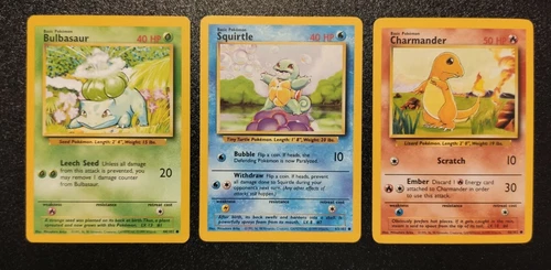 1999 Pokemon Cards Charmander Squirtle Bulbasaur Base Set MINT Possible PSA 10