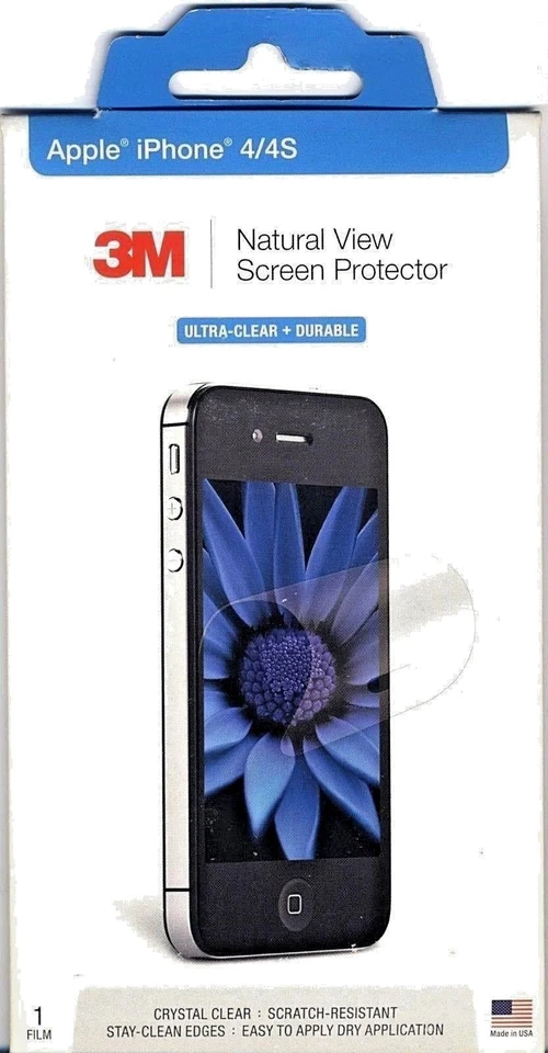 3M Apple iPhone 4 4S Natural View Screen Protector Film - Image 2 of 3