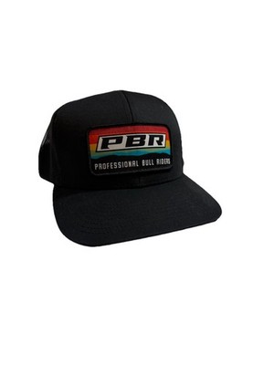 Pacific Headwear PBR Professional Bull Riders Black Trucker Hat Adjustable Mesh