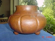 CLASSIC OLD MEXICAN HAND POUNDED COPPER BOWL SANTA CLARA DEL COBRE