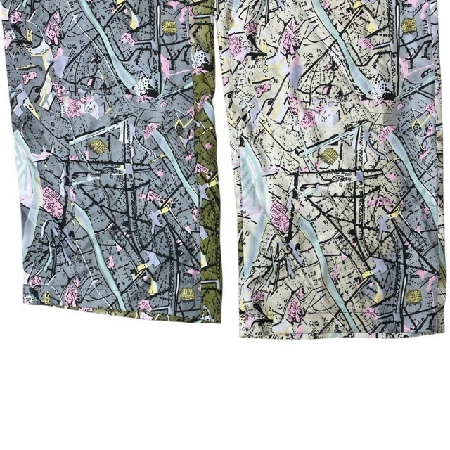 New Fendi Silk Printed Pants Size 46 Gray Multicolor Women's Luxury thumbnail 4