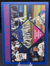 2025 Topps Heritage Dark BLUE Border SP #462 2024 DODGERS WORLD SERIES WINNERS