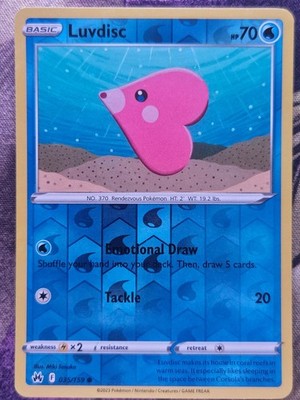 Luvdisc 035/159 Common Crown Zenith Pokemon Reverse Holo Near Mint