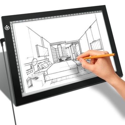 A4 Light Box for Tracing   Ultra-Thin LED Table with Adjustable Black 