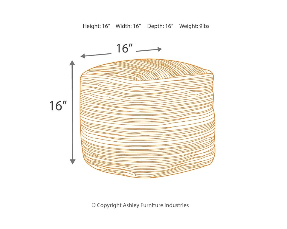 Absalom Hemp Pouf, 16 x 16 Inches, Multicolored - Image 4 of 4