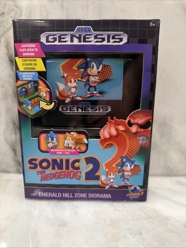 Sega Genesis Console Heroes Sonic 2 The Hedgehog Emerald Hill Zone Diorama NEW