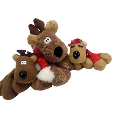 Rodney Rhonda Reindeer Plush Lot Of 3 Vtg Hallmark 8" - 12" christmas stuffed