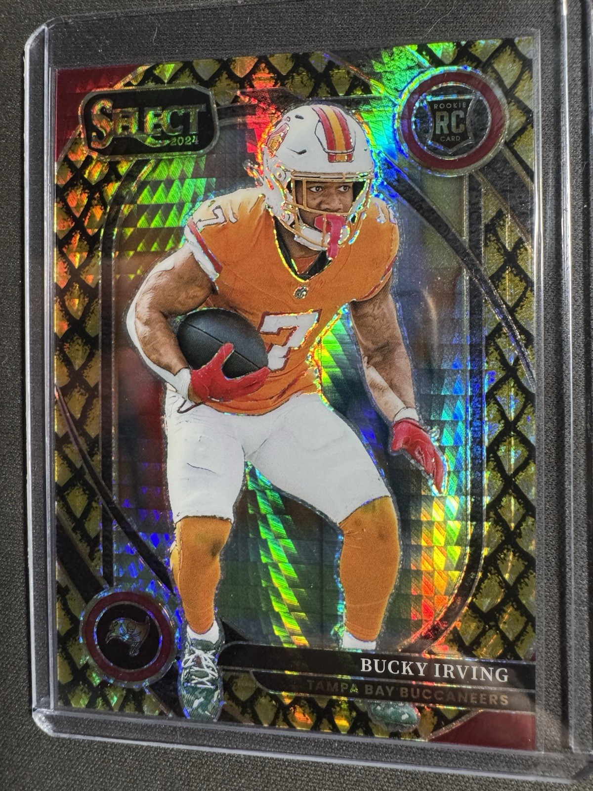 2024 Panini Select - Club Level Bucky Irving Gold Dragon Scale Prizm /10 (RC)