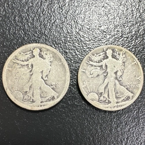 1917-S & 1920-S Liberty Walking Half Dollar Silver Business 50C Lot of 2