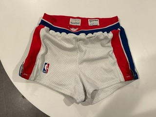 orig c early 1980's ISIAH THOMAS DETROIT PISTONS nba basketball GAME WORN SHORTS