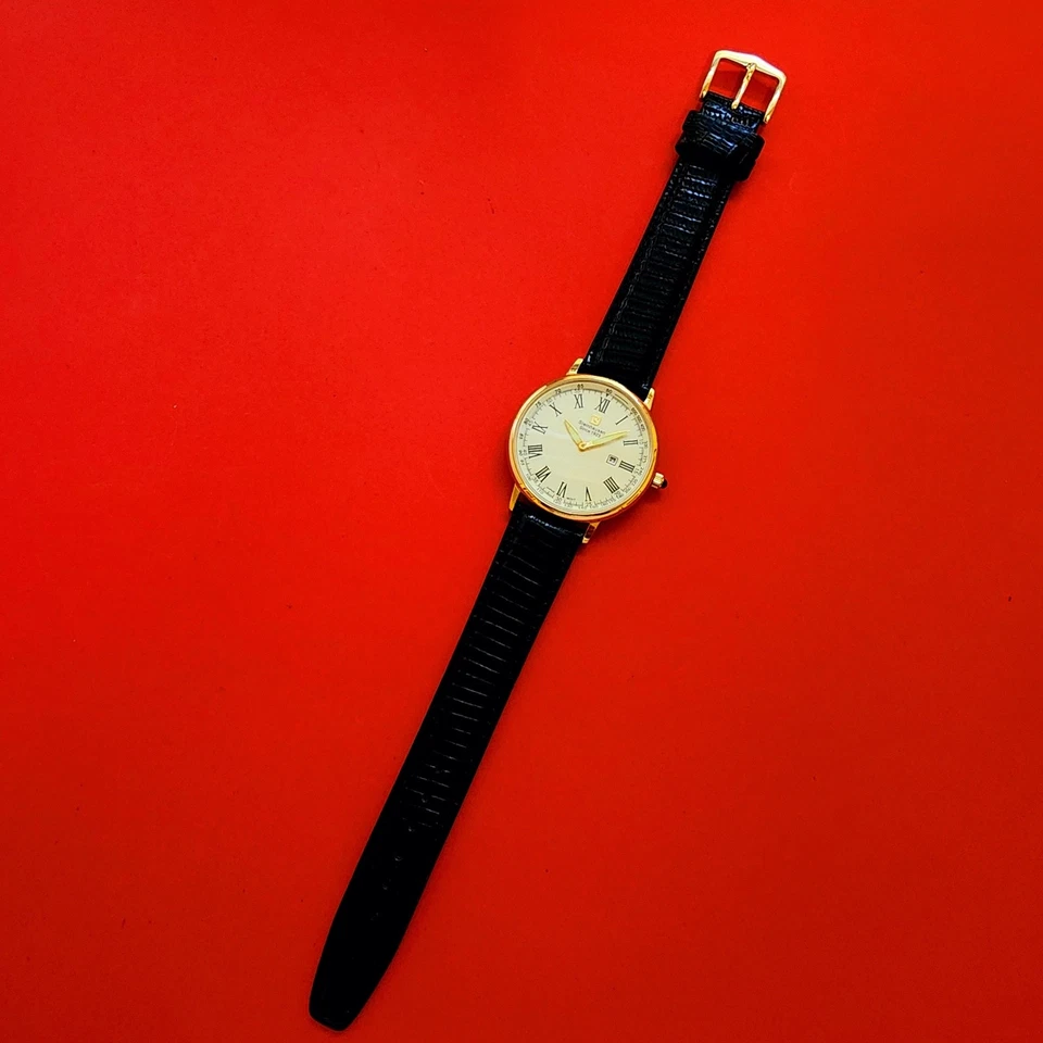 Steinhausen Classic Roman Numeral Black Dial Case & Leather Band TW483GCA - Image 3 of 4