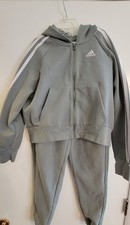Adidas Originals Tracksuit Jacket Pants hoodieLight green  White Size10/12 Kids
