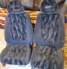 94 - 01 Acura Integra 2dr Hatchback Pair Of Front Bucket Seats Confetti Blue Oem