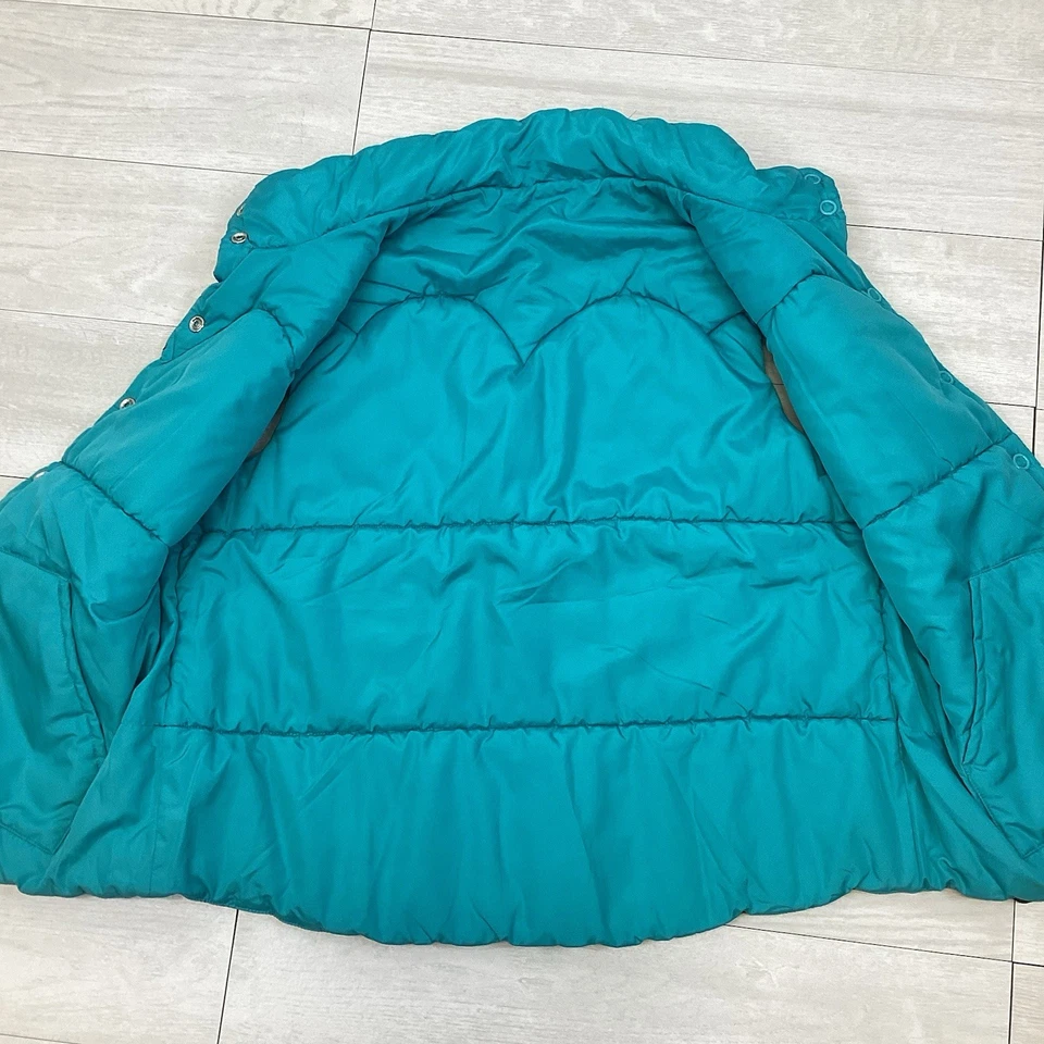Chaleco Roper Western Reversible Marrón Turquesa Cremallera Completa Puffer Chaqueta Mujer’s XL Foto 2 de 4