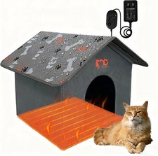 Heated Cat House for Outside, Extra Large Size Insulated Weatherproof Outdoor Ca