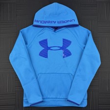 Under Armour Storm Cold Gear Boys Youth Large 14/16 Blue Long Sleeve Hoodie