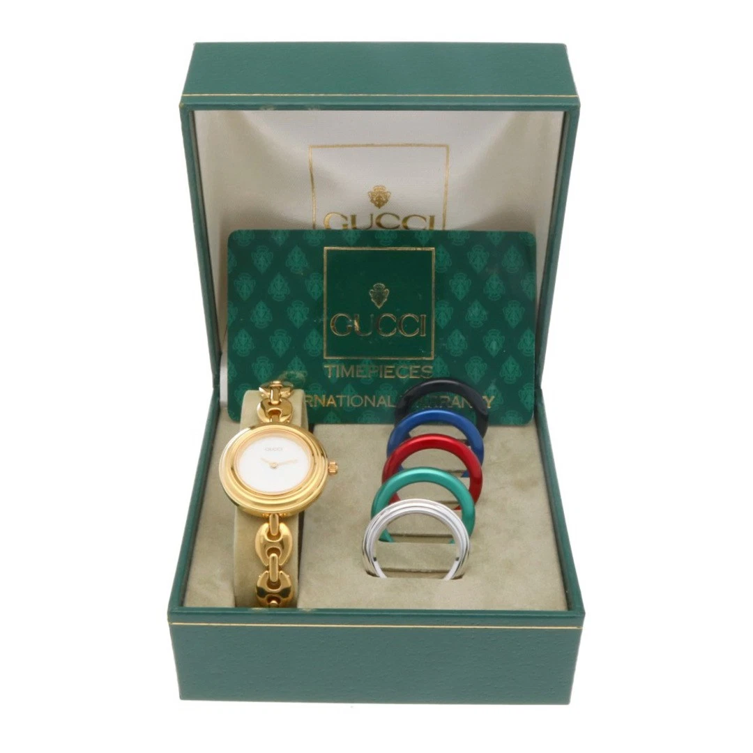 Montre Gucci Vintage Lunette Change GP 11/12.2 Quartz Femme avec boite Occasion F/S