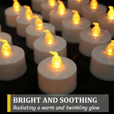 Flameless LED Tea Light Votive Candles w/Batteries - 200 Hours Runtime (24-Pack)