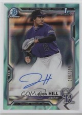 2021 Bowman Draft Chrome Pick Aqua Lava Refractor /199 Jaden Hill Auto v3r