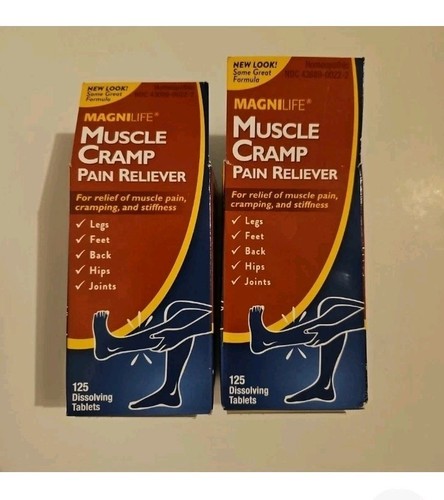 MagniLife Muscle Cramp Pain Reliever 125 Tablets Homeopathic X2