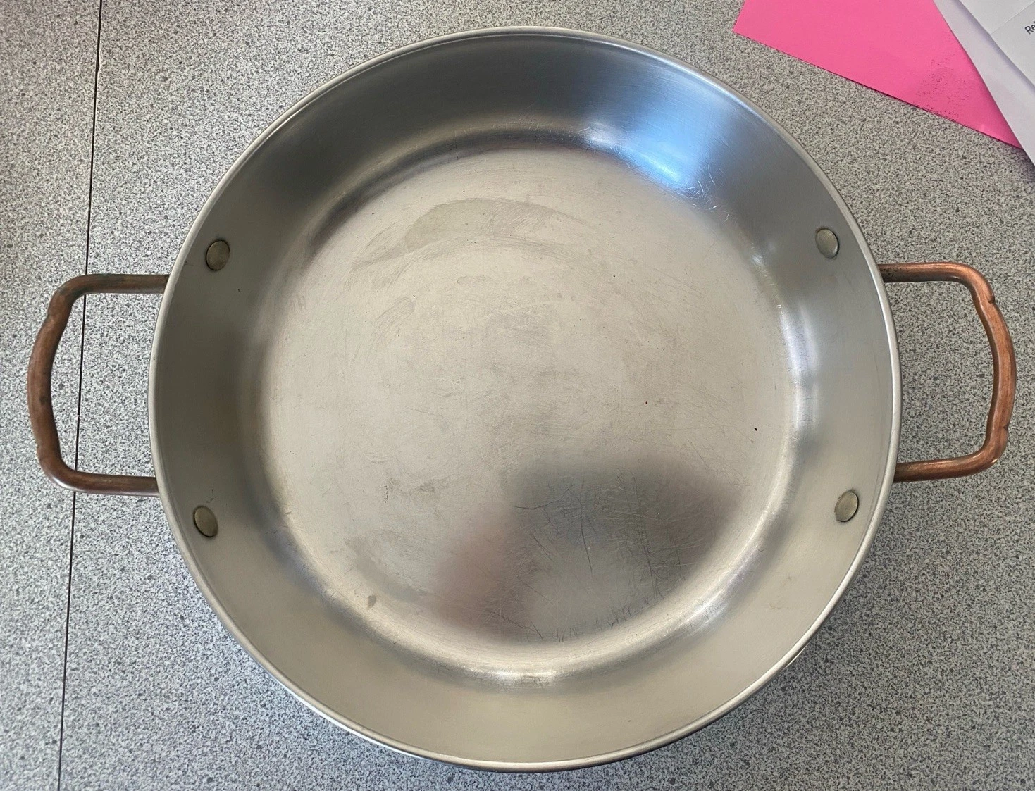Vintage Revere Ware 9 3/8” x 1 7/8” Copper Loop Handle Gratin Pan Low Casserole