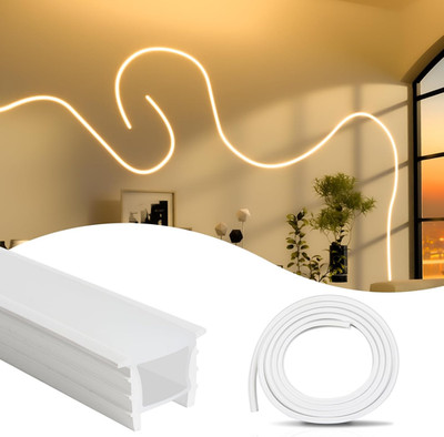 16.5FT/5M Plus-Size Spotless Silicone LED Channel White Bendable LED Diffuser wi