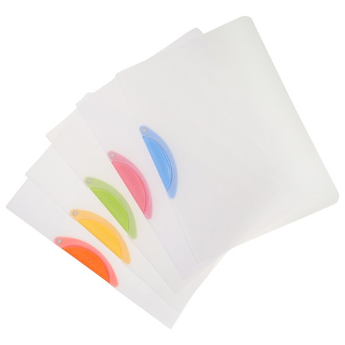  5pcs A4 Report Folder: Clear Plastic File Folder with Side Clip for Document - Zdjęcie 6 z 12