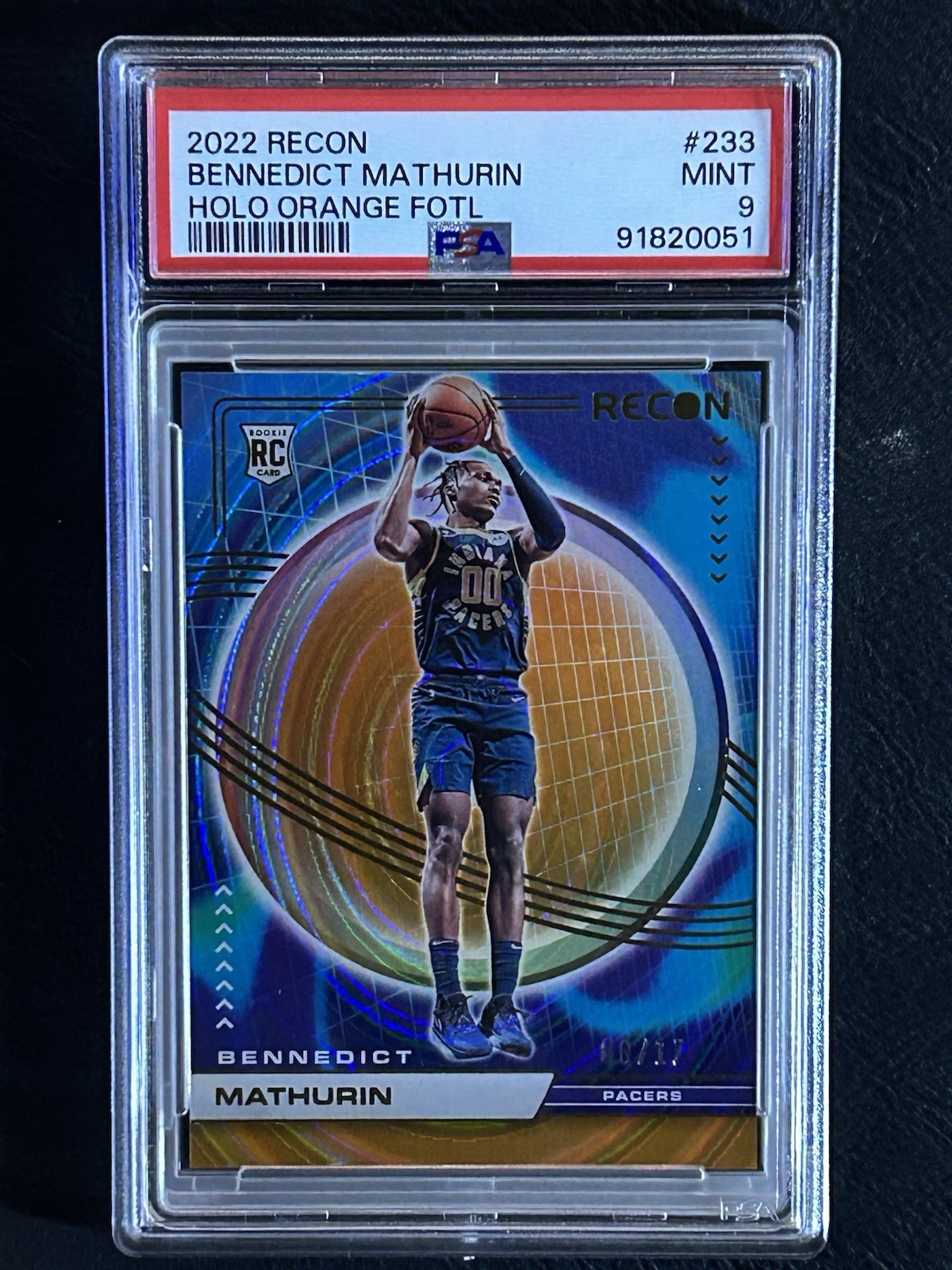 2022-23 Panini Recon - Rookies Bennedict Mathurin #233 Holo Orange /17 (RC)