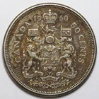 1960 50c Canada Silver Half Dollar - RAW - Elizabeth II - 50 Cents