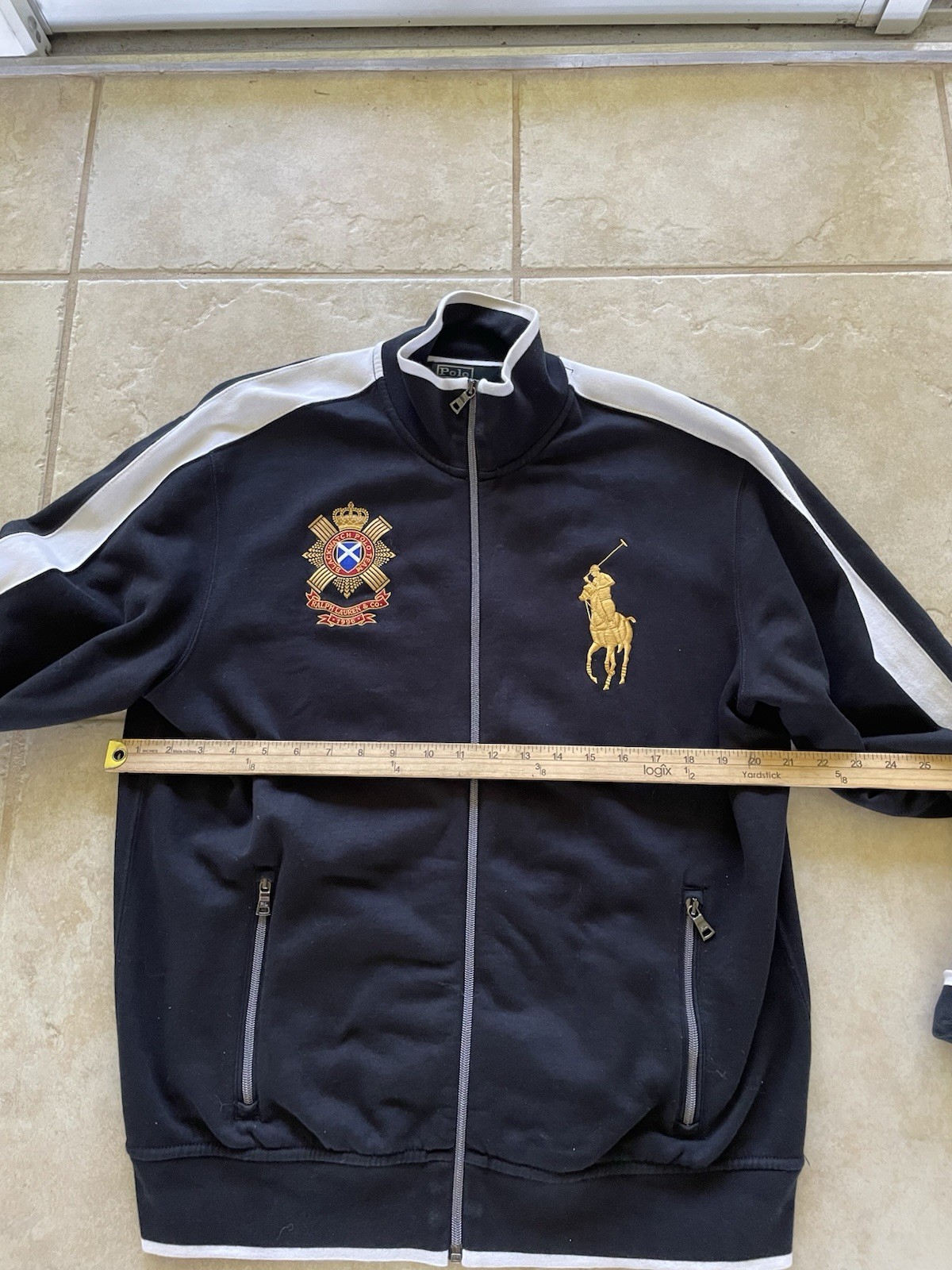Polo uomo Ralph Lauren nero orologio full zip track jacket taglia large big pony