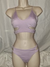 Gorgeous purple H&M bikini top bottom set size 8 10