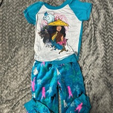 Disney  s Raya And The Last Dragon T-Shirt  Fuzzy Pants Kids Pajama Set Size 6
