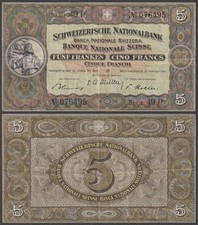Switzerland, 5 Franken, 1951, VF++, P-11