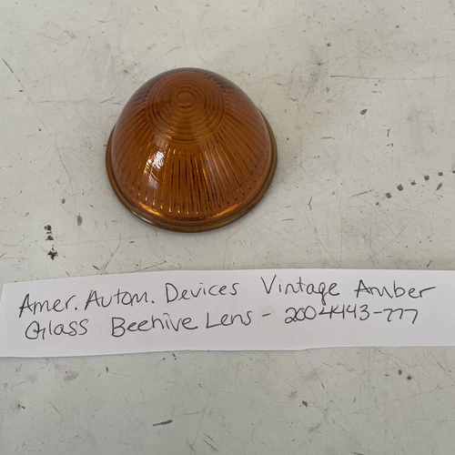 AMER. AUTOM. DEVICES VINTAGE GLASS AMBER BEEHIVE LENS 2004443 777