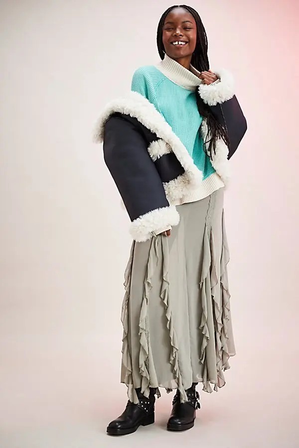 NEW SOLD OUT Free People We The Free Get Cozy Swit Mint Sweater NWT L image 4