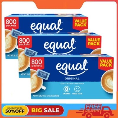 3 Pack EQUAL Zero Calorie Sweetener, Sugar Substitute, 800 Packets