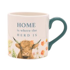 Keramiktasse Highland Kuh Design Muttertag Geburtstag - Zuhause Ist Wo Die Herde