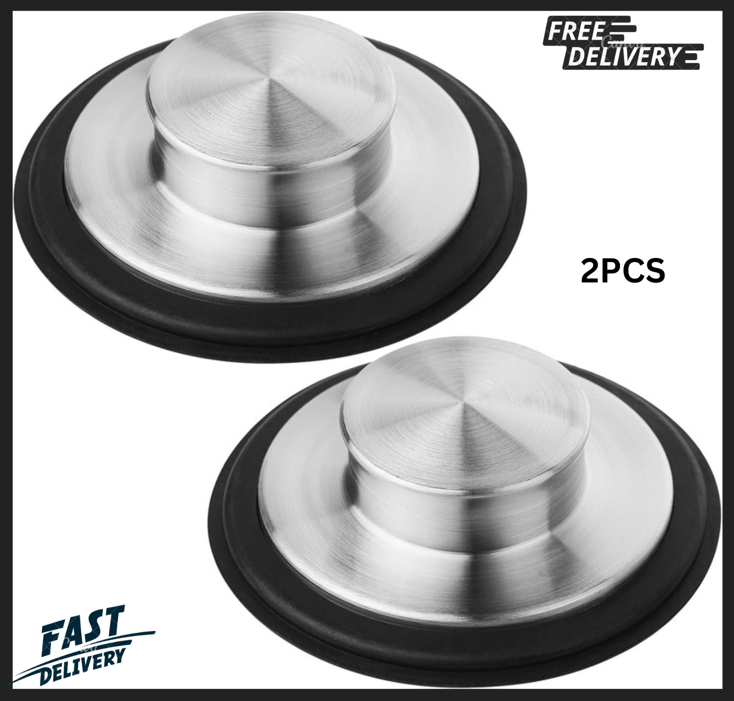 Kitchen Sink Drain Stopper Cover, 2PCS Stainless Steel Garbage Disposal Stopper