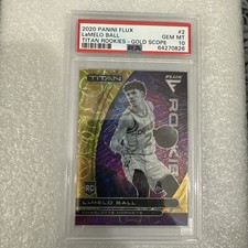 2020-21 Flux Lamelo Ball Gold Scope Prizm Titan Rookies RC #4/18 PSA 10 GEM MT