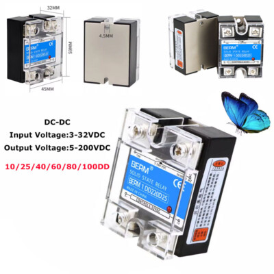 SSR einphasiges Solid-State-Relais DC-DC 3-32VDC Steuerspannung 10A - 100A