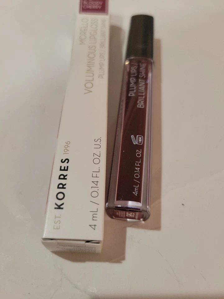 Brillo de labios voluminoso Korres Morello, tono 58 cereza sangrienta 0,14 FL OZ / 4 ml nuevo en caja Foto 4 de 4
