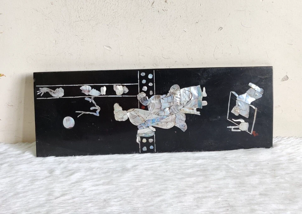 Антикварная настенная инкрустация перламутром японских художников Shibayama WN274 - Изображение 3 из 4