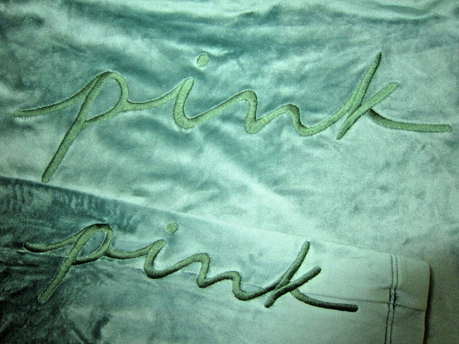 VETEMENTS Victoria Secret ROSA VERDE SCRITTA LOGO VELLUTO FELPA FELPA CON CAPPUCCIO HERITAGE PANT XXL SET