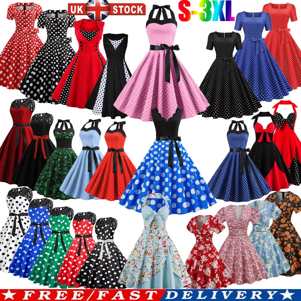 Polka dot dress hot sale 60s
