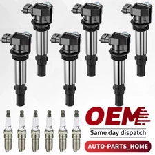 6X Ignition Coil & Iridium Spark Plug For Cadillac CTS SRX GMC Acadia Saab UF375
